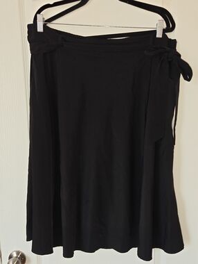 ModCloth Black A-Line Wrap Skirt with Side Tie